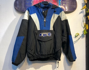 Vintage Starter Orlando Magic Pullover Windbreaker Jacket | Black and Blue | Unisex M | Retro 90s Sportswear