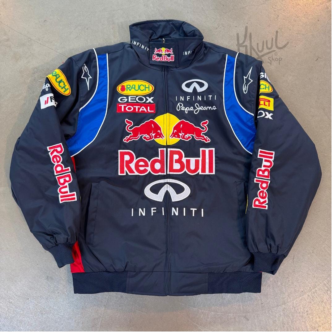 Size M Red Bull Infiniti F1 Vintage Racing Jacket With Embroidered