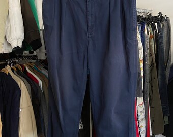 vintage Polo Pantalon chino bleu marine Homme 32 Casual Zippé