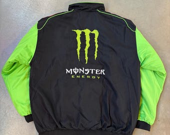Kawasaki Monster Energy Unisex L Racing Jacket Black Green