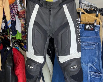 Pantaloni in pelle Probiker neri Abbigliamento moto da uomo M