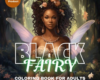 Fairy Art Coloring Book for Adults | Kids Colouring Pages | Black Fairies Digital Color Book