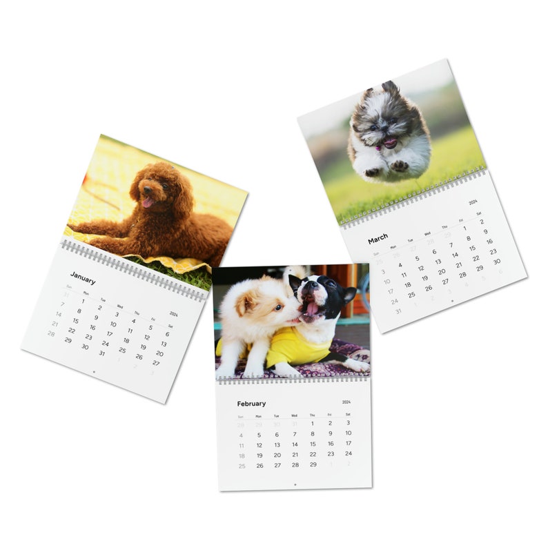 Standard Wall Calendar 2024, Dog Wall Calendar 2024 Wall Calendar Etsy