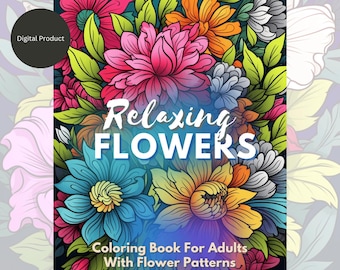 Flower Coloring Pages, Adults Coloring Pages, Kids Coloring Sheets, Instant Download