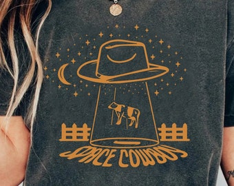Maglietta "Space Cowboy Cowgirls", maglietta retrò vintage con musica country western e rodeo, maglietta "Lunga vita al cowboy Yee Haw", divertente regalo di compleanno