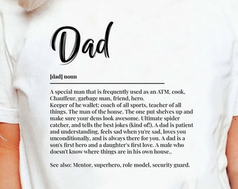 Dad Definition T-Shirt, Funny Trendy Father Daddy Shirt, Cool New Dad Shirt, Cool Dad-life Dad Tee, Father's Day Gift, Birthday Gift for Dad