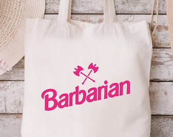 D&D Barbarian Tote Bag, DnD Dungeons and Dragons Class Inspiration  Shoulder Bag, Funny Cool DnD Barbarian Gift, School, Travel Shopping Bag