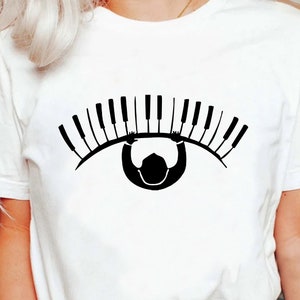 Keyboard Piano Eye Music Pianist T-Shirt, Piano Player Concert Musician Music Instructor Teacher Music Lover Shirts, Best Pianist Gifts Tee
