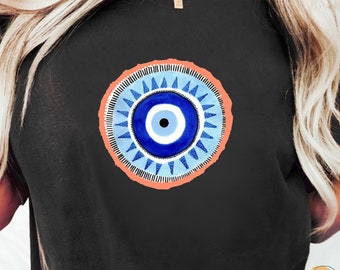 Nazar Turkish Evil Eye T Shirt, Protection Shirt From Evil Hamsa Mystical Witch Celestial Shirt, Good Vibes Only Good Energy Shirt, Gift Tee