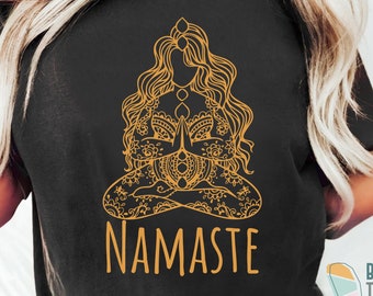 Namaste Mandala Yoga Yogi T-Shirt, Positive Meditation Yoga Lover Workout Fitness Shirt, Yoga Outfit Class Instructor Women Yoga Tee Gift