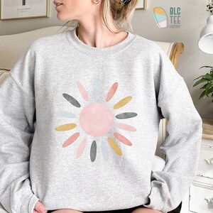 Quirine - Colorful Sun Collage Sweatshirt