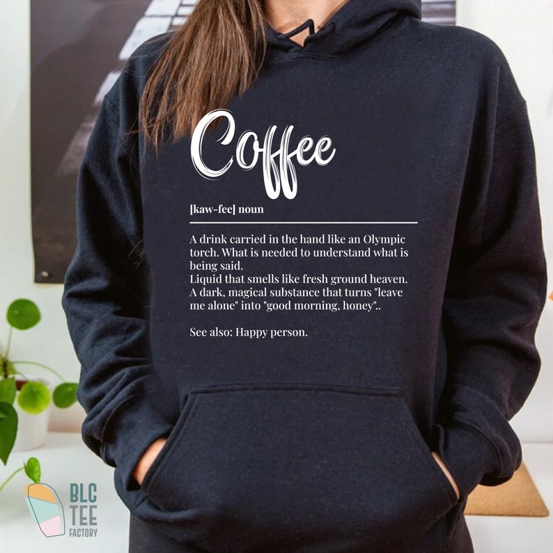 Trendy Coffee Definition T-Shirt, Funny But First Coffee T-Shirt, Cool Coffee TShirts For Women, Coffee Tee, Birthday Gift for Coffee Lovers Navy