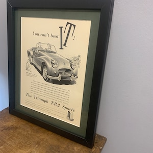 TRIUMPH TR2 1955 Framed advertising wall art print poster, Birthday gift for classic car enthusiasts, office, man cave (A120)