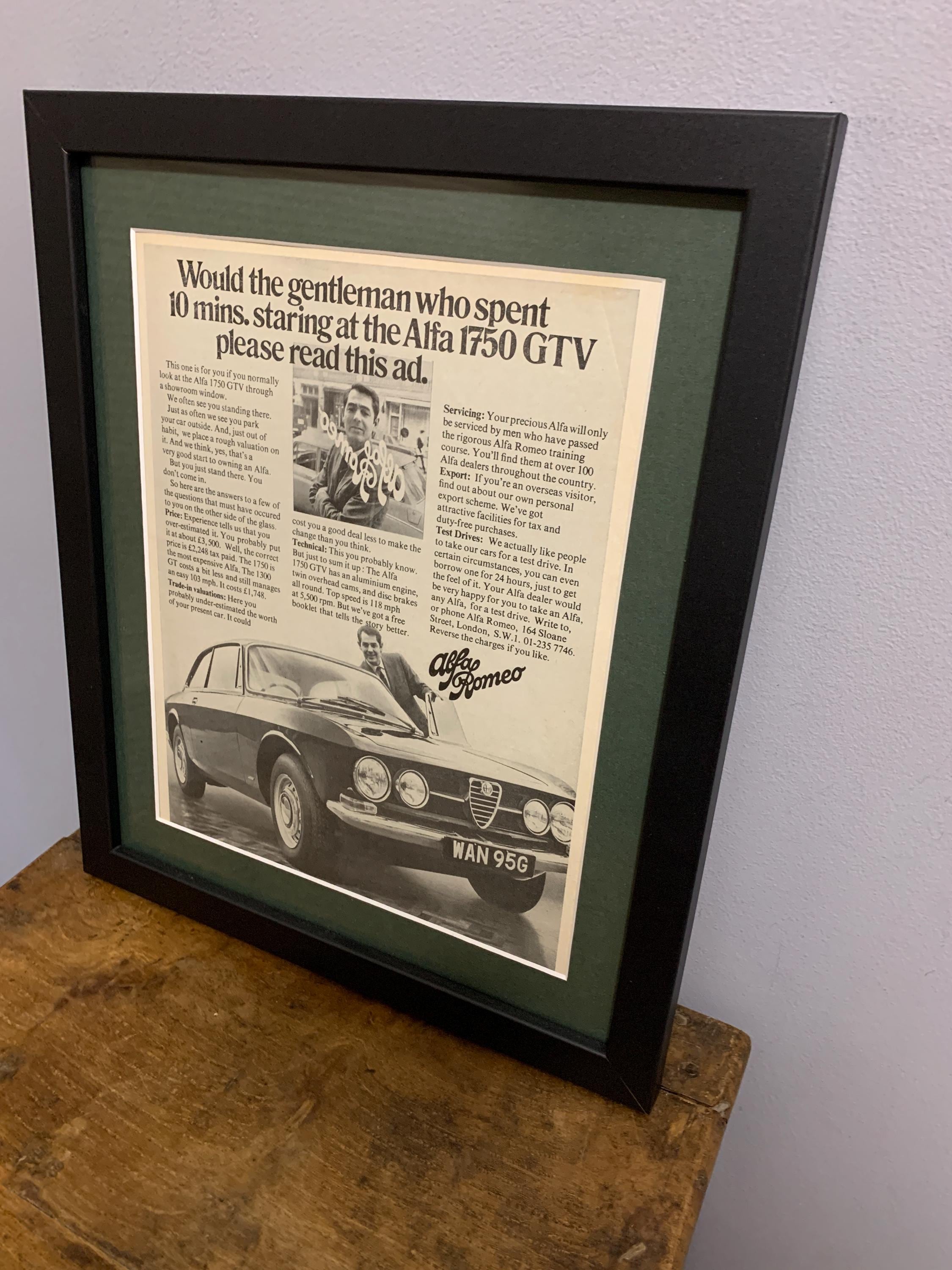 JLTC Alfa Romeo Giulia GTA 1750 Supercar Poster Canvas Wall Art Poster