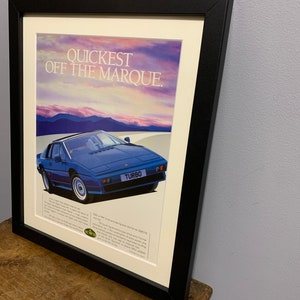 LOTUS Esprit TURBO Original 1986 gerahmte Werbung Wand Kunstdruck Poster, Geburtstagsgeschenk für Autofahrer, Büro, Man Cave A97