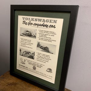 VW Beetle 1959 Framed original vintage advertising wall art print, Birthday gift, classic car, home, office, man cave (A230)
