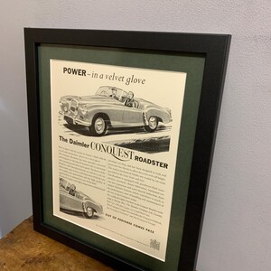 DAIMLER CONQUEST Roadster 1954 Framed original advertising wall art print, Birthday gift for classic car enthusiasts (A290)