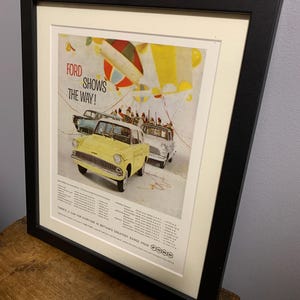 FORD MOTOR Cars 1960, poster pubblicitario con stampa artistica da parete incorniciata, regalo di compleanno per appassionati di auto d&#39;epoca, casa, caverna dell&#39;uomo (A255)