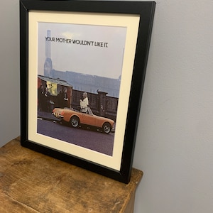 MG MIDGET 1973 Original Framed advertising wall art print poster, Birthday gift for classic car enthusiasts, (A117)
