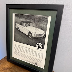 MG MIDGET Original 1965 Framed advertising wall art print, Birthday gift for car enthusiasts, home office, man cave Advert (A414)