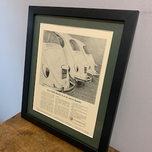 VW Käfer 1967 gerahmt Original-Werbewand Kunstdruck Poster, fantastisch Geburtstagsgeschenk Oldtimer, gerahmt (A159)