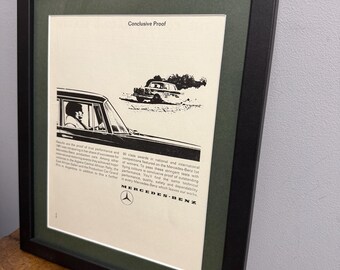 メルセデス・ベンツ 1962 額入り広告壁アートプリントポスター、車愛好