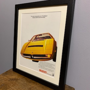 MASERATI MERAK Framed original advertising, Birthday gift for classic car enthusiasts, display in home, office, man cave (A63)
