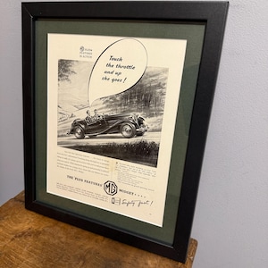 MG MIDGET Original 1951 Framed advertising wall art poster, great Birthday gift for MG enthusiasts, home office, man cave (A425)