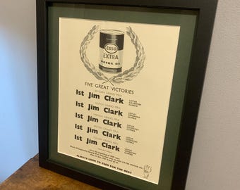 Grand Prix - Jim Clark, Lotus Coventry Climax, Framed wall art print, Unique Birthday gift for Jim Clark fans,  home office, man cave (A339)