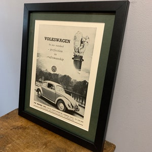 VW Beetle 1959 Framed original advertising wall art print poster, Birthday gift classic car, home, office, man cave (A167)