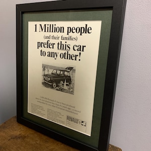 RENAULT 4 1966 Framed original advertising wall art print poster, Birthday gift, classic car enthusiasts (A307)