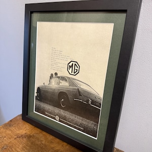 MGB GT Original 1967 Framed advertising wall art print, Birthday gift for car enthusiasts, home office, man cave Advert (A407)