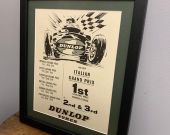 Italian Grand Prix 1959 Framed wall art print, Sterling Moss, Cooper Climax, perfect Birthday gift, home, office, man cave (A142)