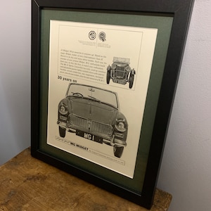 MG MIDGET Original 1964 Framed advertising wall art poster, great Birthday gift for MG enthusiasts, home office, man cave (A177)