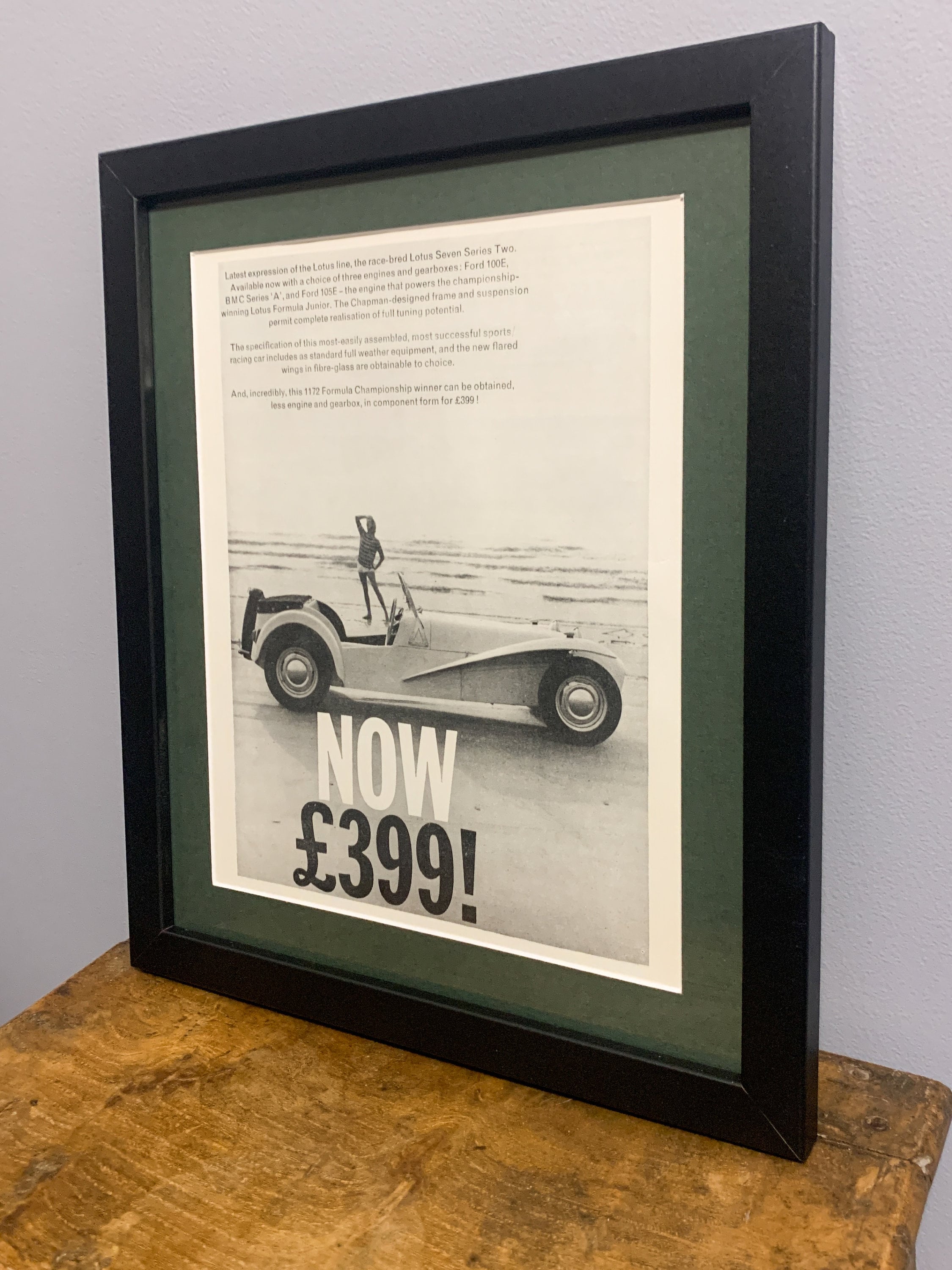 LOTUS 7 Original 1961 Framed Original Advertising Wall Art Print