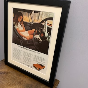 Póster publicitario original enmarcado con el modelo MG MIDGET 1970, regalo de cumpleaños para entusiastas de los autos clásicos, hogar, oficina, cueva del hombre (A114)