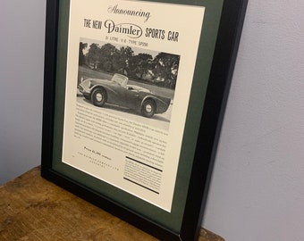 Póster publicitario enmarcado para pared con el DAIMLER S.P. 250 V8 1959, regalo de cumpleaños, coche clásico, para exhibir en el hogar, la oficina, la cueva del hombre (A188)