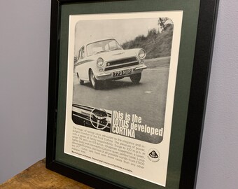 FORD LOTUS Cortina 1964 額入りオリジナル広告ウォールアートポスター