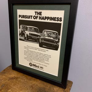 MINI 1978 Framed advertising wall art print poster, Birthday gift, classic car, home, office, man cave (A298)