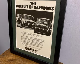MINI 1978 Framed advertising wall art print poster, Birthday gift, classic car, home, office, man cave (A298)