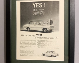 Vauxhall 1961 Framed original advertising wall art print poster gift for classic car enthusiasts  display in home office man cave (A24)