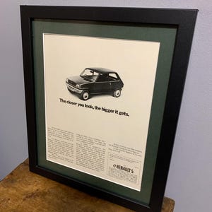 RENAULT 5 1974 Framed original advertising wall art print poster, great Birthday gift, classic car enthusiasts (A322)