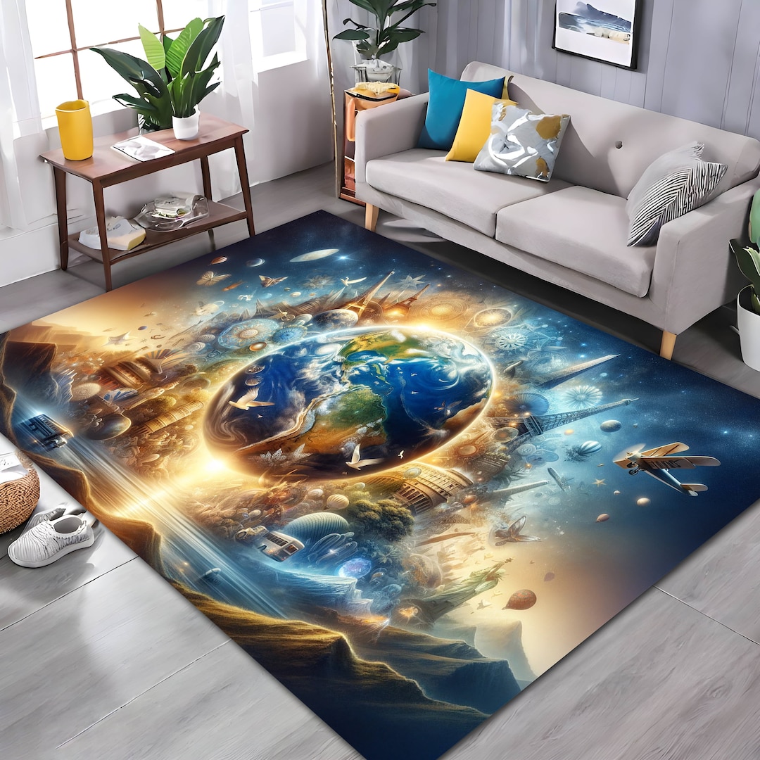 Universe Rug, Scifi Rug, Space Rug, Galactic Rug, Area Rug, Earth Rug