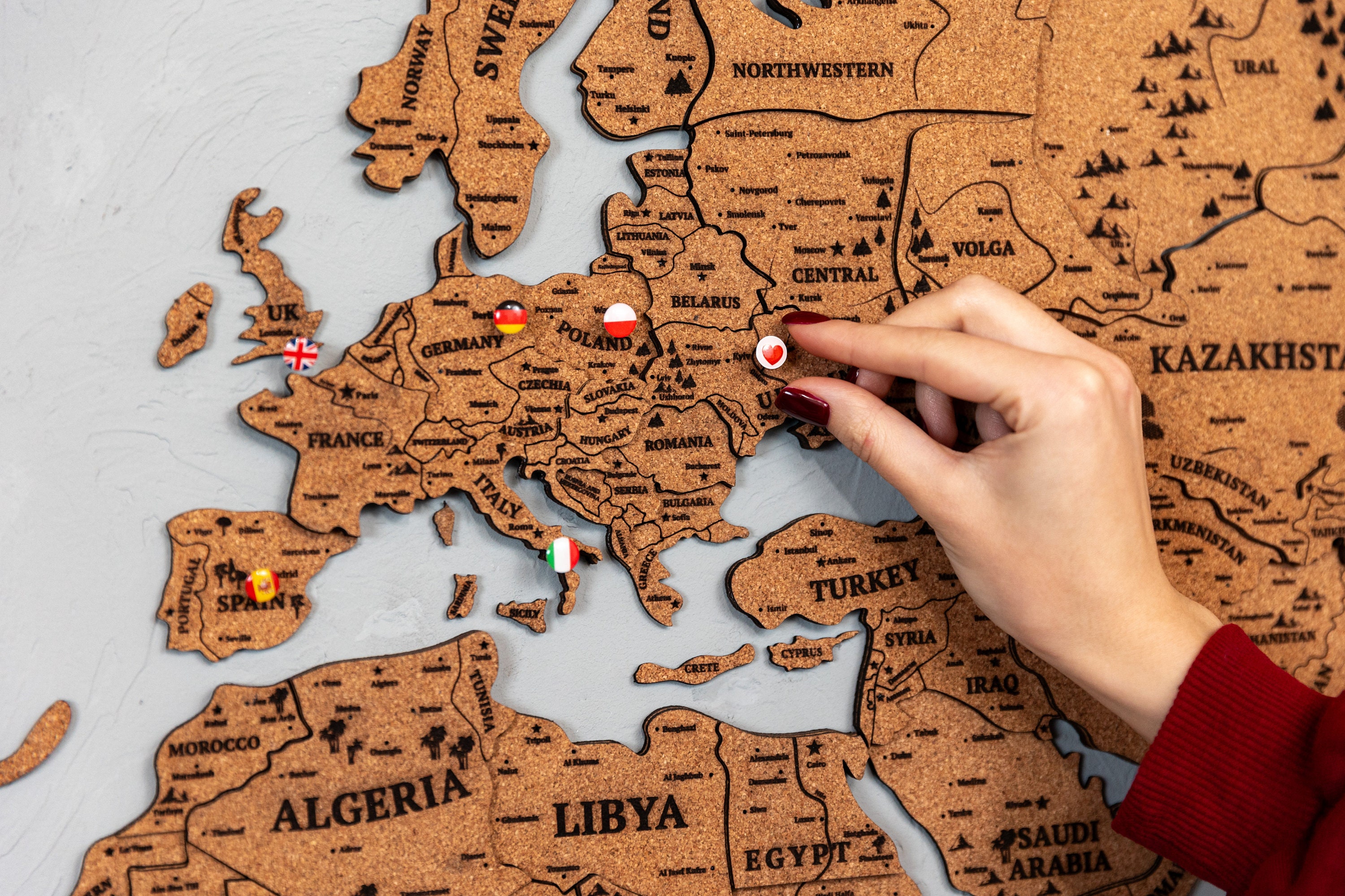 Cork Map Wall Art Push Pin Adventure - Il Fullxfull.5682448396 Dky9 