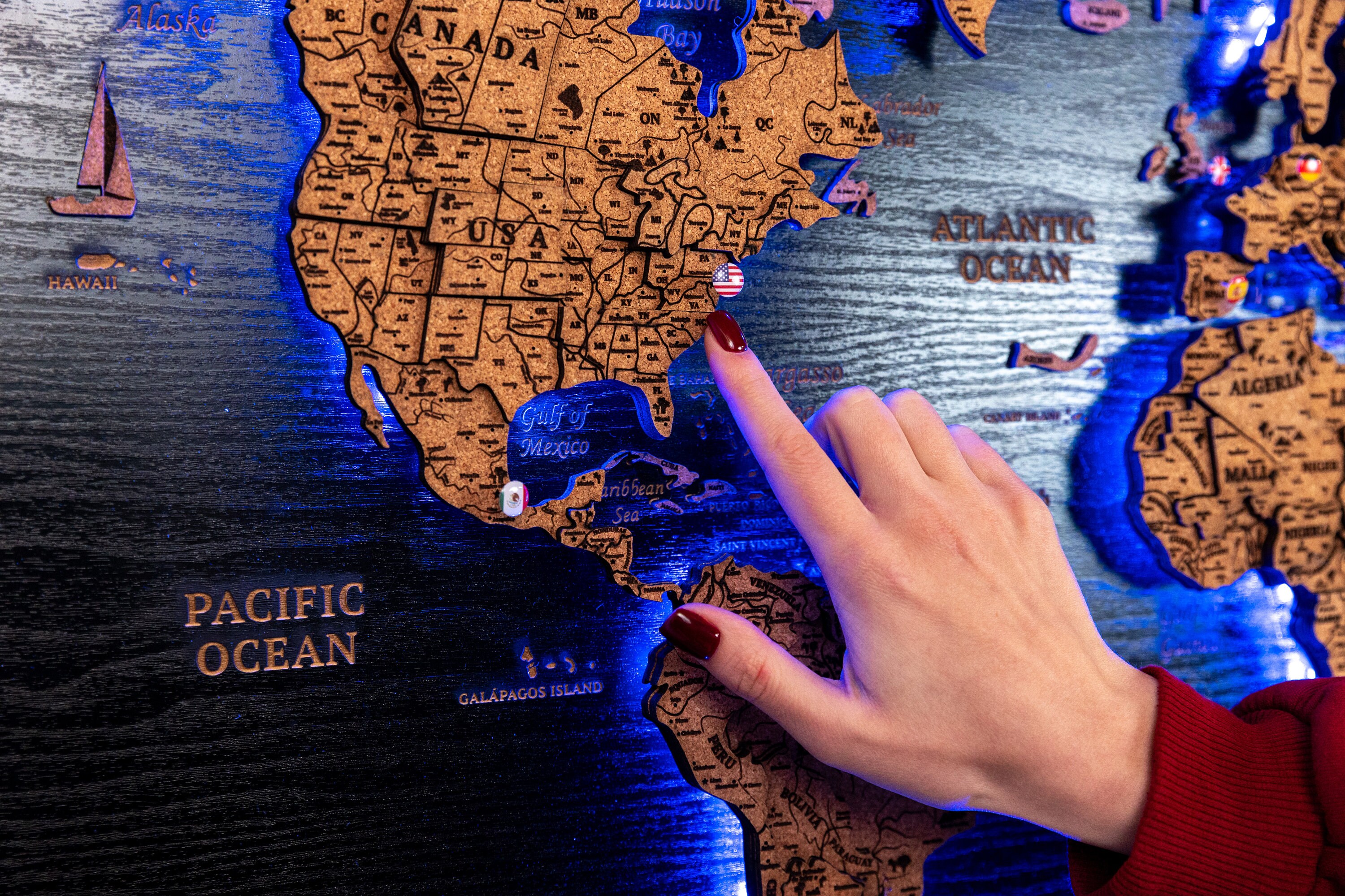 Cork World Map Apartment Decor, Canvas World Map Push Pin, Travel Map