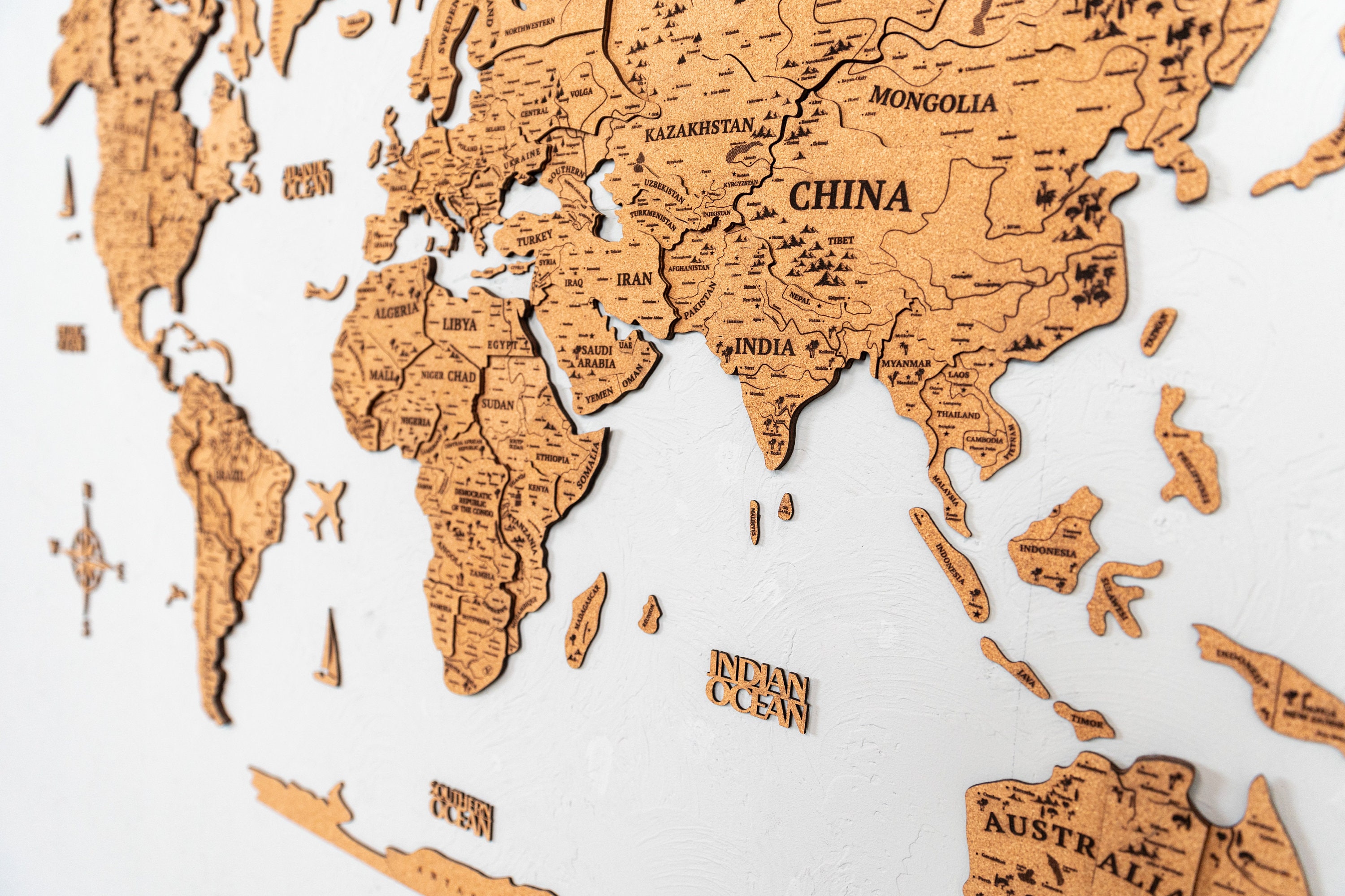 Cork Map Wall Art Push Pin Adventure - Il Fullxfull.5682446414 K42h 