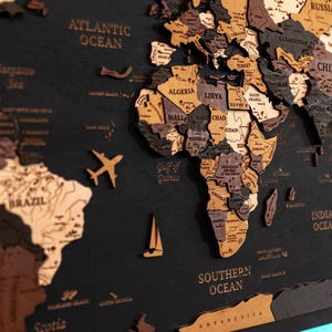 Canvas World Wooden Map, Push Pin Travel Map, World Map Push Pin,  Stylish Wall Art Decor, Led Wooden Map