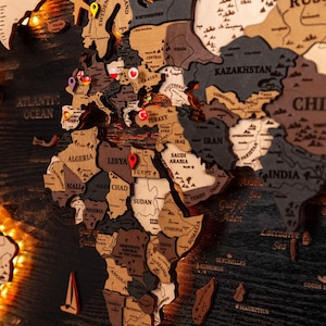 3D Wooden World Map Wall Art: Personalized Travel Decor