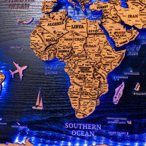 Cork World Map, Push Pin Travel Maps, 5th Anniversary map Gift, Birthday Map Gift