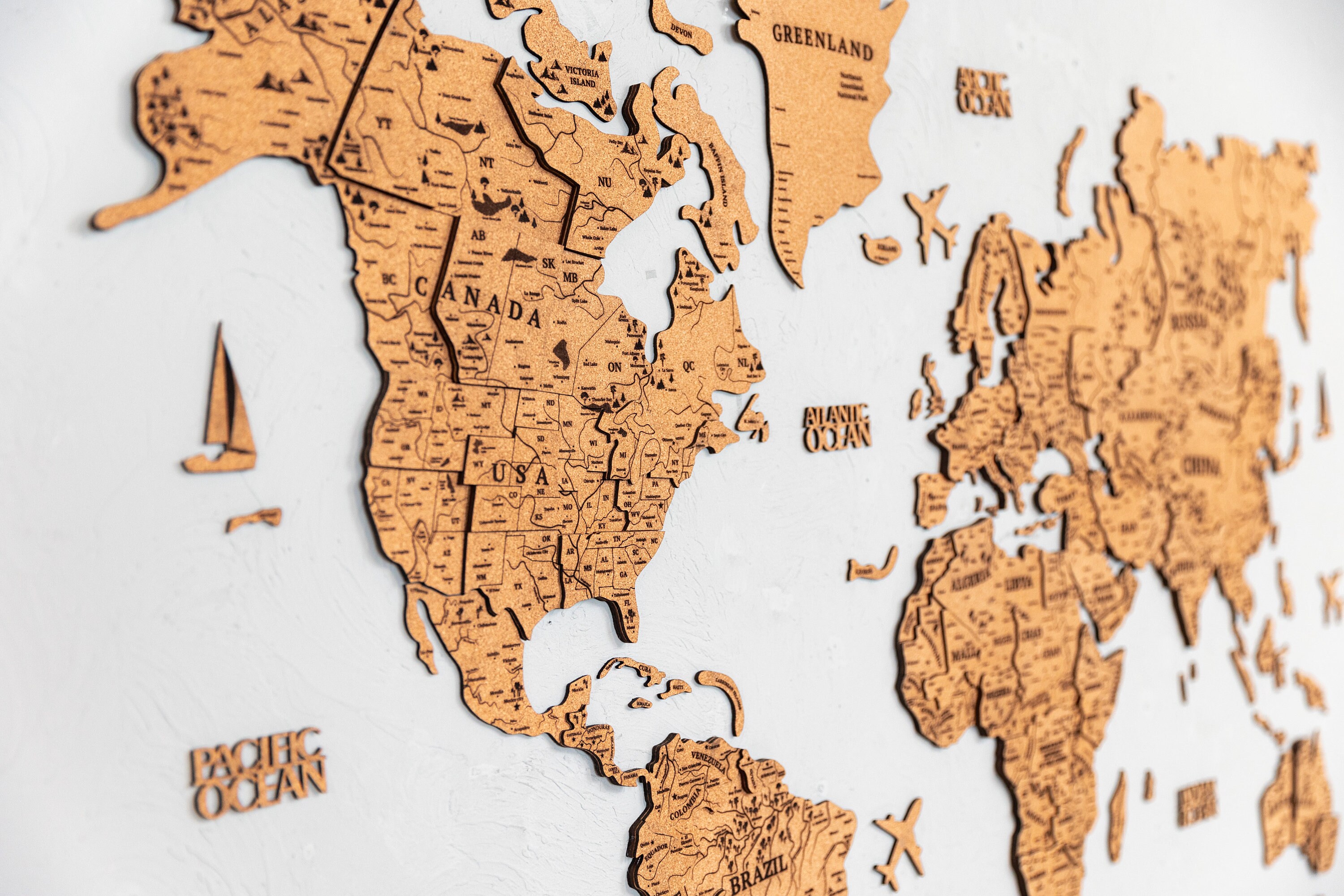 Cork Map Wall Art Push Pin Adventure - Il Fullxfull.5682448198 Htdy 